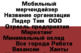 Мобильный мерчендайзер › Название организации ­ Лидер Тим, ООО › Отрасль предприятия ­ Маркетинг › Минимальный оклад ­ 24 800 - Все города Работа » Вакансии   . Ханты-Мансийский,Советский г.